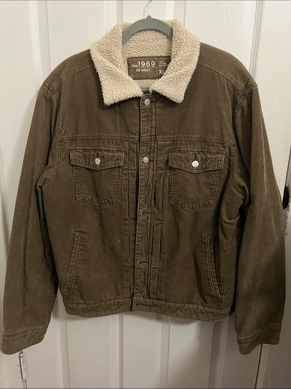 GAP Men's Brown Sherpa Collar Jacket
